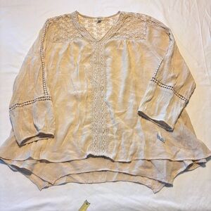 Style & Co. Beige Textured Blouse